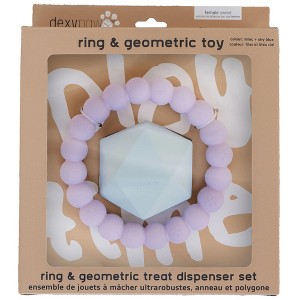 Dexypaws: Chew Master: Ring & Geometric Kong - Lilac & Sky Blue - 2pc Dog Toys - 1 of 4