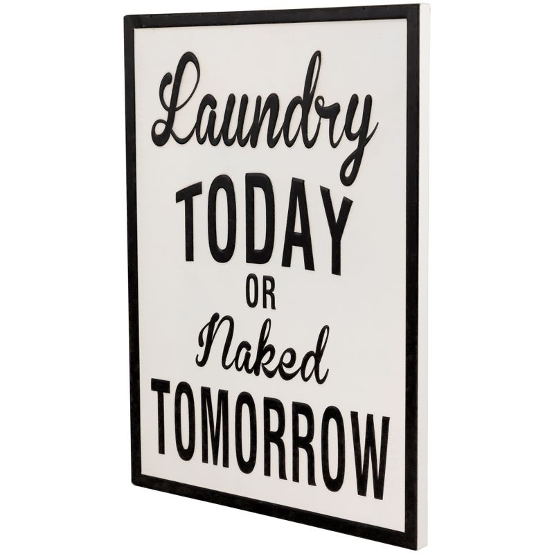 Northlight Laundry Today Or Naked Tomorrow Metal Wall Sign - 16", 4 of 7