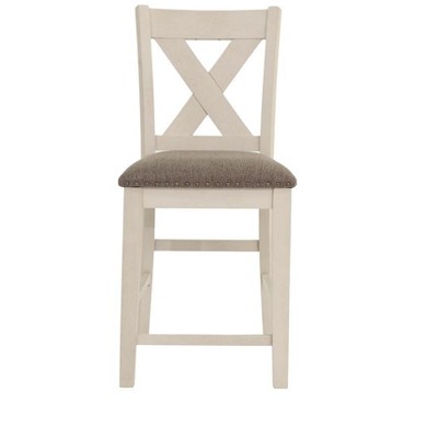 Vynxaria Modern Faux Leather White Tufted Set of 2 Chairs Dining Seat Chair