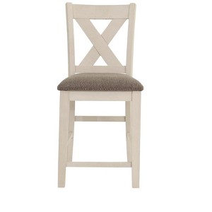 Vynxaria Modern Faux Leather White Tufted Set of 2 Chairs Dining Seat Chair - 1 of 4