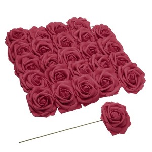 Unique Bargains Durable Bright Colors DIY Creativity Wide Application Artificial Flowers 25 Pc - 1 of 4