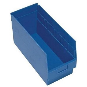 Quantum Storage Systems Economy Shelf Bin, Nesting, 17-7/8"W X 8-3/8"D X 6"H, (7) Divider Slots, Rear Hanglock, - 1 of 1