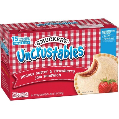 Smucker's Uncrustables Frozen Peanut Butter & Strawberry Jam Sandwich- 30oz/15ct