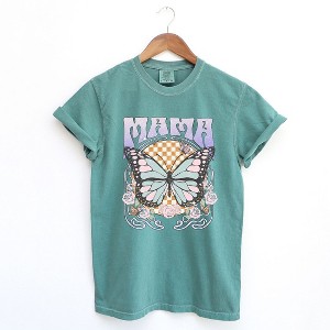 Simply Sage Market Women's Mama Butterfly Short Sleeve Garment Dyed Tee - 1 of 2