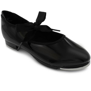 Capezio Girl's Shuffle Tap Shoe - Child | Black Patent - 1 of 4