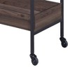 NicBex Mobile Kitchen Island Cart Morden Kitchen Carts on Wheels with Storage with 2-Tier Shelves for Kitchen, Brown - 2 of 4