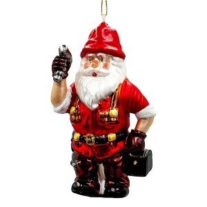 Handyman Santa Glass Ornament, Skilled Builder, Tradesman and Repairman Gift| OrnamentallyYou - 1 of 4