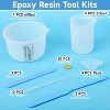 JDICTION 33PCS Silicone Measuring Kit - 600ml Bowl + 4x 250ml Cups for Resin Casting, DIY Tools with Scraper, Stir Sticks, Pipettes & Finger Cots - 2 of 4