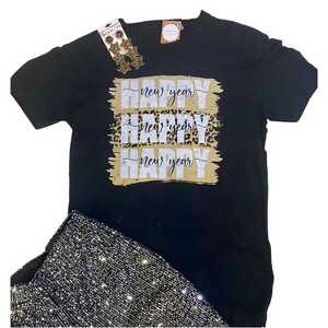 Women's Wo's Leopard Print Happy New Year Tee - Way Down South - 1 of 2