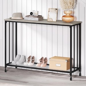 41.3 Inch Narrow Console Table - Industrial Entryway Desk with Storage, 2 Tier Thin Sofa Table for Living Room - 1 of 4