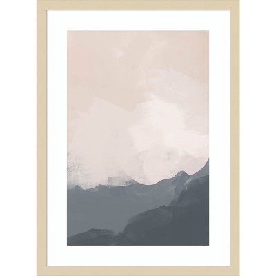 Neutral Abstract Landscape Wood Framed Wall Art Print