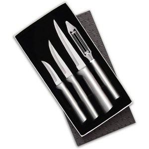 Rada Kitchen Knives Boxed Set, 4 Pc Meal Prep Gift Set, Veggie Peeler and Granny, Heavy Duty, and Super Paring Knives - 1 of 4