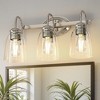 DORESshop 3-Light Vintage American Style Vanity Light with Sand Nickel Finish, Waterdrop Glass Shades, E26 Sockets, Non-Integrated Bulbs - 3 of 4