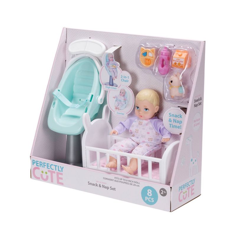 Perfectly Cute Baby Snack and Nap Set 8&#34; Baby Doll - Blonde Hair/Blue Eyes, 3 of 5