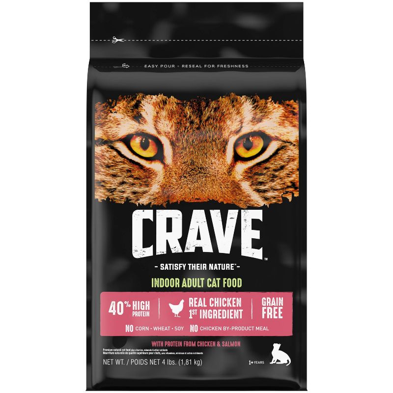 Crave Grain Free Indoor with Chicken & Salmon Adult Dry Cat Food, 1 of 9