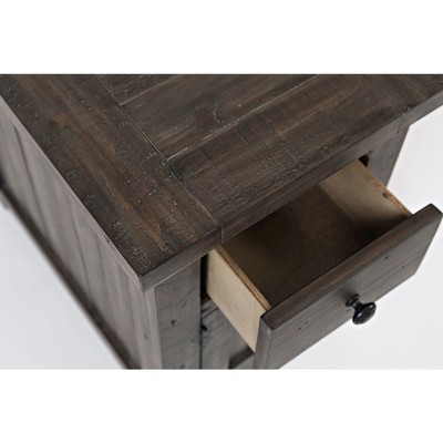 Barnwood Brown Rustic Reclaimed Wood Chairside Table with Storage