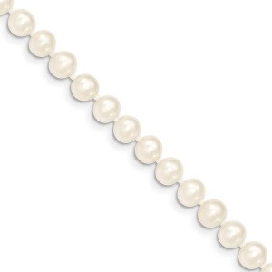 Black Bow Jewelry 6-7mm, White FW Cultured Pearl & 14k Yellow Gold Clasp Necklace - 1 of 4