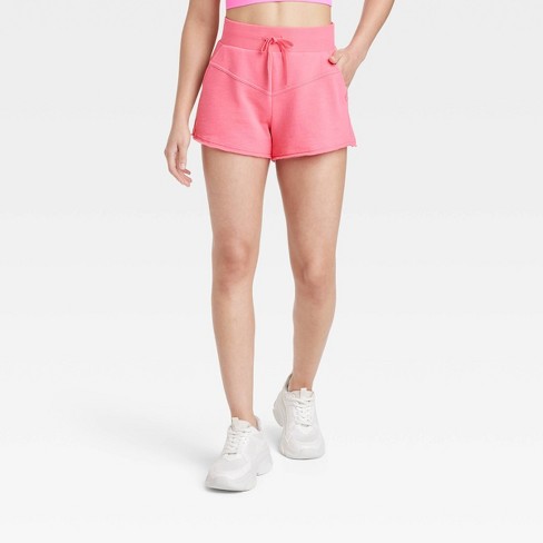 Women's Fleece High-Rise Shorts 3 - JoyLab™ Pink L