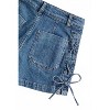 Women's Lace Up Denim Shorts - MIOU MUSE - 4 of 4