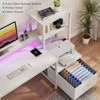 Itopfox Computer Desk with Drawers & Monitor Stand, Home Office Desk with Storage Shelves, Gaming Desk with Power Outlets & LED Lights for Study - 4 of 4