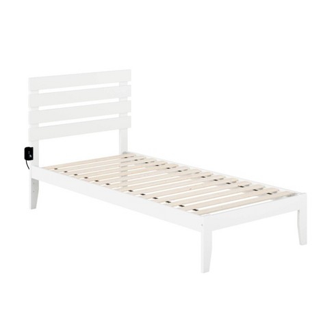 Twin Xl Oxford Bed With Usb Turbo Charger White - Afi: Solid Hardwood ...