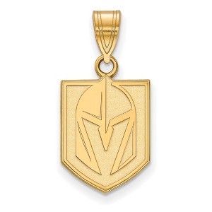 Black Bow Jewelry 14k Yellow Gold Plated Sterling Silver Vegas Golden Knights NHL Medium Pendant - 1 of 2