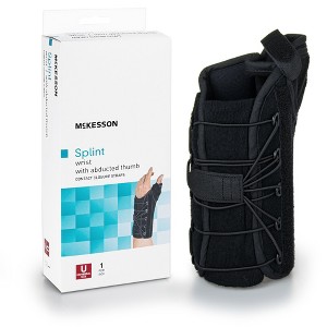 McKesson Black Wrist Brace with Abducted Thumb, for Left Hand - 1 of 4