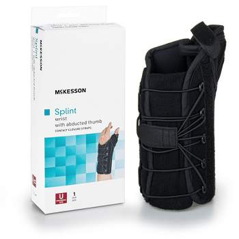 McKesson Black Wrist Brace with Abducted Thumb, for Left Hand