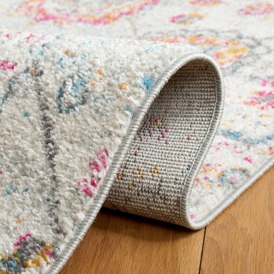 Gray Rectangular 4' x 6' Stain-Resistant Synthetic Area Rug