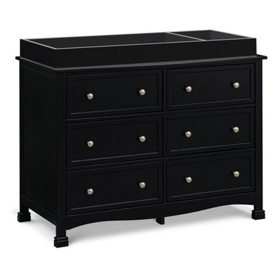 Ebony Horizontal Double Nursery Dresser with 6 Spacious Drawers
