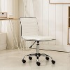 Lyngins Modern PU Adjustable Air Lift Home Office Desk Chair,Small Swivel Task Chair for Office,Study,Vanity Room - 3 of 4