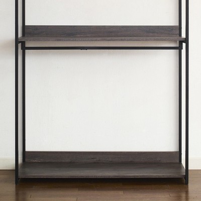 Monica 47" Rustic Gray Wood Walk-In Closet Organizer with Shelves