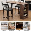 Bar Table Set with Flip Top Extension, Storage Shelves, Upholstered Chairs, Dining Table Set for Small Space - 4 of 4