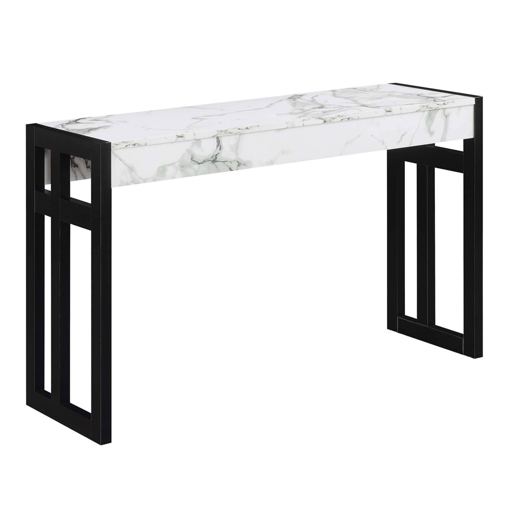 Photos - Coffee Table Monterey Console Table White Faux Marble/Black - Breighton Home