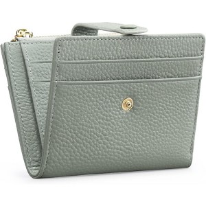Clotth Womens Wallet - Slim RFID Blocking Bifold Wallet Minimalist PU Leather with Zipper Coin Purse | 10 Card Slots - 1 of 4