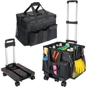 Extra Large Rolling Cleaning Caddy with 360掳 Swivel Wheels, Detachable Trolley Bag with Dust-Proof Lid - 1 of 4