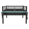 Bellemave Gaming Loft Bed Frame, Full Size Metal Mid Loft Bed with LED Light and Desk, Black - 3 of 4