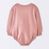 Baby Girls' Love Sweatshirt Romper - Cloud Island™ Pink - 2 of 4