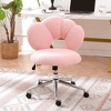 NicBex 16-19" 360° Swivel Accent Chair with Wheels&Elegant Back,Versatile Teddy Vanity Chair Computer Chair for Living Room,Office,Vanity&Study - 2 of 4