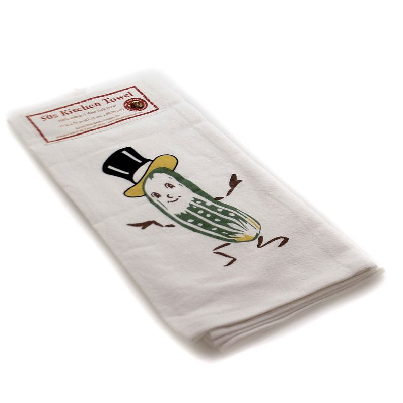 Decorative Towel Mr Pickle Flour Sack Towel 100% Cotton Retro Top Hat Vl106 24.0 Inch Mr Pickle Flour Sack Towel 100% Cotton Retro Top Hat Kitchen, 2 of 4