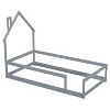 Dolonm Twin House-Shaped Floor Bed with Safety Rails - Wooden Low Profile Kids Bed, Easy Assembly - 2 of 4