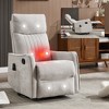 Heat Massage Manual Recliner Chair with 360° Swivel Rocker, Faux Leather/Chenille Accent Chair for Living Room/Bedroom - ModernLuxe - 2 of 4