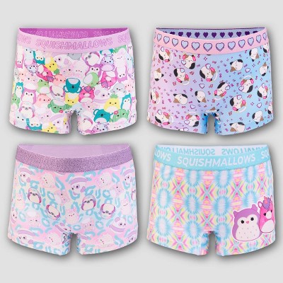 Girls' Squishmallows 4pk Boxer Briefs : Target