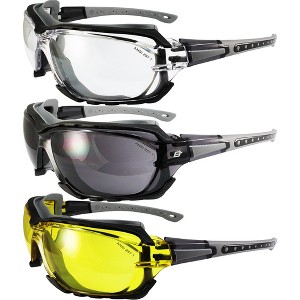3 Pairs of Birdz Eyewear Gasket Safety Glasses with Clear, Yellow, Smoke Lenses - 1 of 4
