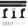 Lumi Home Furnishings 72"x144" Wraparound Single Steel Curtain Curtain Rod Matte Black - 4 of 4