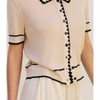 Women's Contrast Trim Knit Short Sleeve Top - DRESS FORUM - 4 of 4