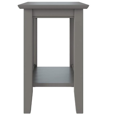 Mission Gray Solid Wood Rectangular Side Table