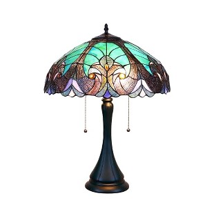 Chloe Lighting AMOR Tiffany-style Victorian 2 Light Table Lamp 16 Shade - 1 of 4