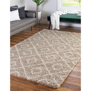 Unique Loom Trellis Shag Ruth Trellis Indoor Woven Area Rug - 1 of 4