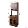 71" Farmhouse Kitchen Pantry Hutch Cabinet with Microwave Stand, Freestanding Buffet Sideboard Storage Cabinet with Doors, Drawer & Open Shelf - 3 of 4